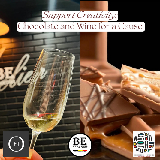 Support Creativity: Chocolate and Wine for a Cause. BE There!